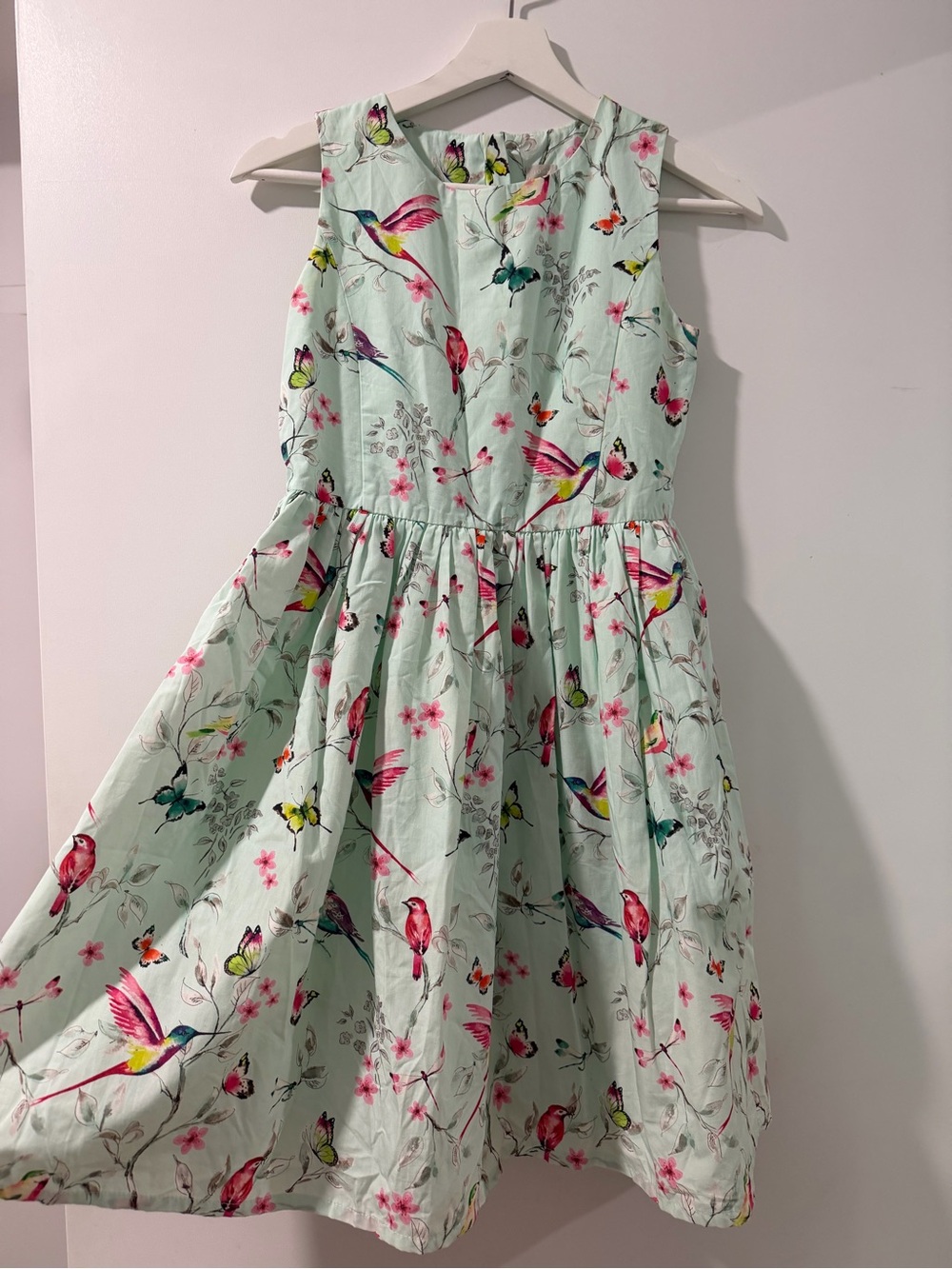 Girl’s John Lewis Hummingbird & Butterfly Pattern Occasion Dress Age 11